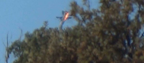 The Russian Su-24 bomber crashes in flames in a mountainous area in northern Syria after it was shot down by Turkish fighter jets near the Turkish-Syrian border November 24, 2015. The Russian Su-24 bomber crashes in flames in a mountainous area in northern Syria after it was shot down by Turkish fighter jets near the Turkish-Syrian border November 24, 2015. - Sputnik International