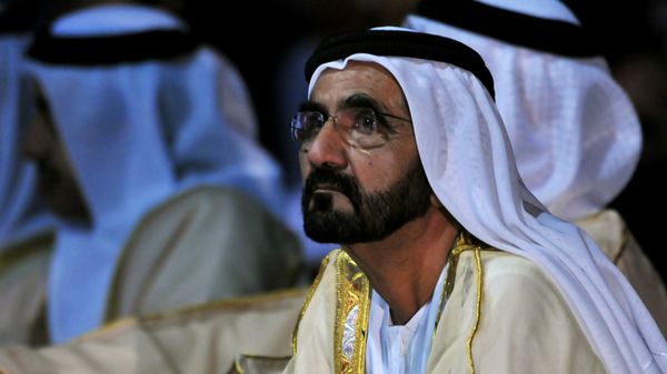 Sheikh Mohammed bin Rashid al-Maktoum, Prime Minister of the United Arab Emirates (UAE) and ruler of Dubai attends the presentation of the UAE Space Agency's strategic frameworks on May 25, 2015 at the National Exhibition Centre in Abu Dhabi - Sputnik International