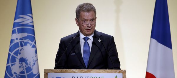 Finnish President Sauli Niinisto delivers a speech for the opening day of the World Climate Change Conference 2015 (COP21) at Le Bourget, near Paris, France, November 30, 2015 - Sputnik International