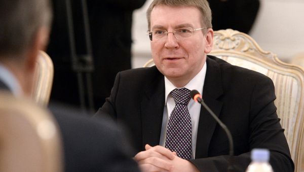 Russian Foreign Minister Sergei Lavrov meets with his Latvian counterpart Edgars Rinkevics Russian Foreign Minister Sergei Lavrov meets with his Latvian counterpart Edgars Rinkevics - Sputnik International