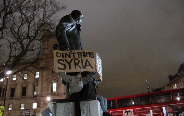 London has been abuzz with anti-war protests in the run-up to Wednesday’s vote in Parliament on the government’s motion to start bombing Syria. Over 50,000 Britons have petitioned their MPs to vote “no,” and hundreds took to central London on Tuesday to make their feelings known. London has been abuzz with anti-war protests in the run-up to Wednesday’s vote in Parliament on the government’s motion to start bombing Syria. Over 50,000 Britons have petitioned their MPs to vote “no,” and hundreds took to central London on Tuesday to make their feelings known. - Sputnik International