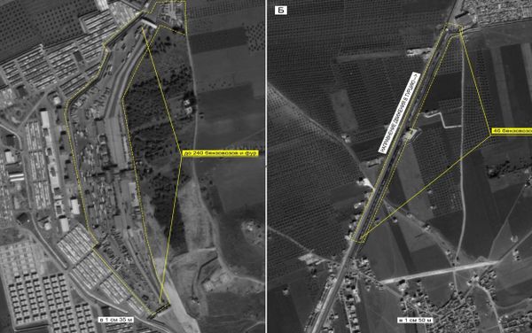 Concentration of vehicles and direction of truck convoys' traffic into Turkey. Maximum available quality. (Still frames of the Russian Defense Ministry.) Concentration of vehicles and direction of truck convoys' traffic into Turkey. Maximum available quality. (Still frames of the Russian Defense Ministry.) - Sputnik International