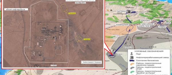 Oil transportation routes into Turkey. Maximum available quality. (Still frames of the Russian Defense Ministry.) - Sputnik International