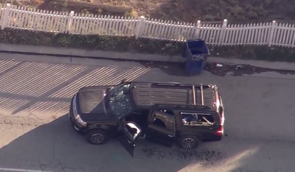 Bullet-riddled SUV after manhunt in San Bernardino, California after mass shooting at a community center. - Sputnik International