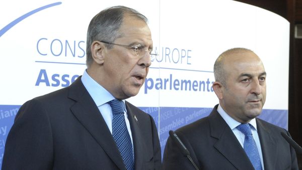 Russian Foreign Minister Sergei Lavrov, left, and Turkish Foreign Minister Mevlut Cavusoglu Russian Foreign Minister Sergei Lavrov, left, and Turkish Foreign Minister Mevlut Cavusoglu - Sputnik International
