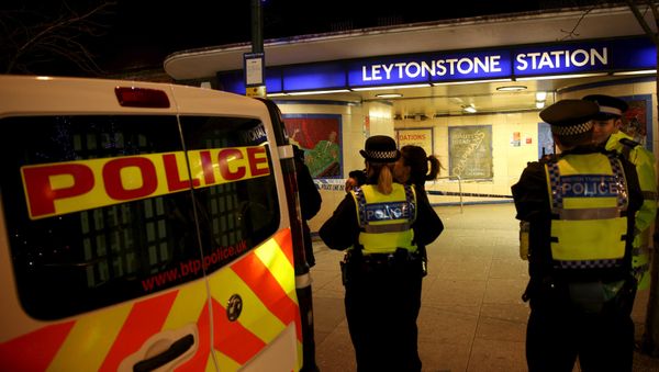 Police officers investigate a crime scene at Leytonstone underground station in east London Police officers investigate a crime scene at Leytonstone underground station in east London - Sputnik International