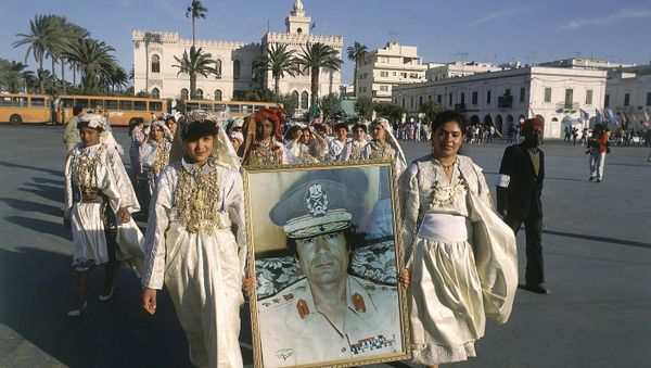 Students march in Green Square in Tripoli, Libya in 1986 Students march in Green Square in Tripoli, Libya in 1986 - Sputnik International