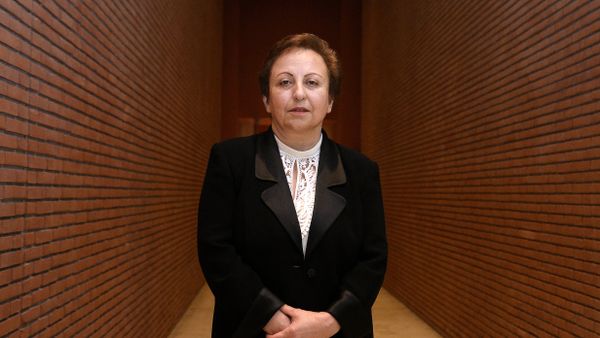 Iranian Nobel Peace laureate Shirin Ebadi poses on December 12, 2014 during the 14th World Summit of Nobel Peace Laureates in Rome Iranian Nobel Peace laureate Shirin Ebadi poses on December 12, 2014 during the 14th World Summit of Nobel Peace Laureates in Rome - Sputnik International