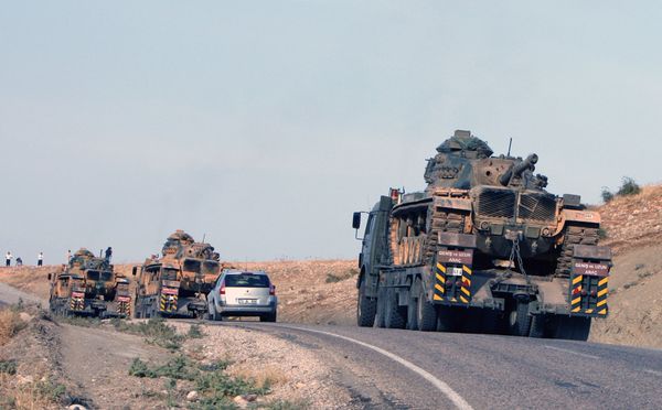 Tanks of the Turkish army at the Turkey-Iraq border . (File) Tanks of the Turkish army at the Turkey-Iraq border . (File) - Sputnik International