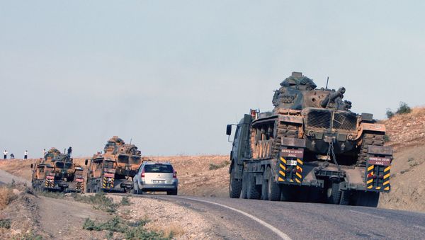 Turkish army's tanks at the Turkey-Iraq border . (File) Turkish army's tanks at the Turkey-Iraq border . (File) - Sputnik International