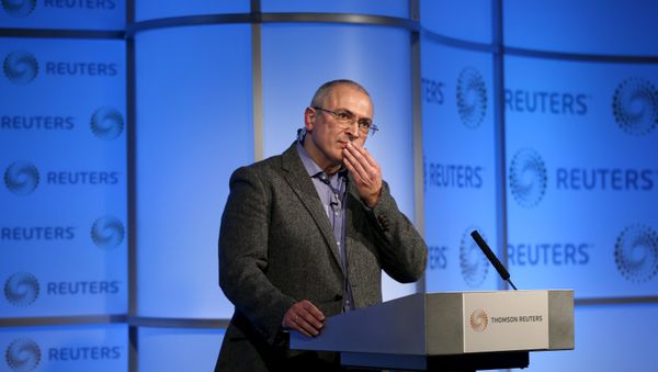 Former Russian tycoon Mikhail Khodorkovsky speaks during a Reuters Newsmaker event at Canary Wharf in London, Britain, November 26, 2015 Former Russian tycoon Mikhail Khodorkovsky speaks during a Reuters Newsmaker event at Canary Wharf in London, Britain, November 26, 2015 - Sputnik International