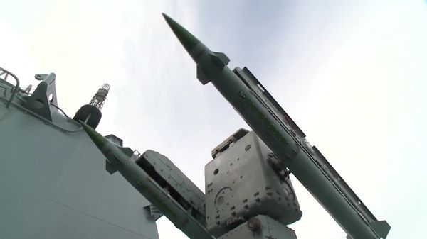 The M-4 (Osa-M) air defense system on the missile cruiser Moskva, which has reached the coast of Latakia to perform air defense in the area The M-4 (Osa-M) air defense system on the missile cruiser Moskva, which has reached the coast of Latakia to perform air defense in the area - Sputnik International