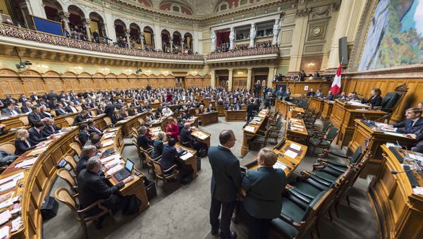 Overview of the National Council during the ministerial elections in the Swiss Parliament during the winter session in Bern, Switzerland December 9, 2015 - Sputnik International
