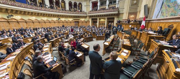 Overview of the National Council during the ministerial elections in the Swiss Parliament during the winter session in Bern, Switzerland December 9, 2015 Overview of the National Council during the ministerial elections in the Swiss Parliament during the winter session in Bern, Switzerland December 9, 2015 - Sputnik International