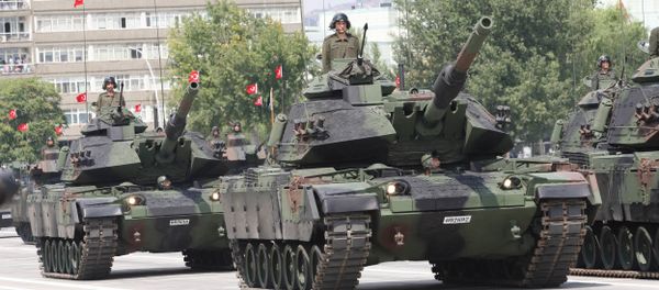Turkish army tanks and aircrafts take part in a parade marking the 91st anniversary of Victory Day in Ankara on August 30, 2013 Turkish army tanks and aircrafts take part in a parade marking the 91st anniversary of Victory Day in Ankara on August 30, 2013 - Sputnik International