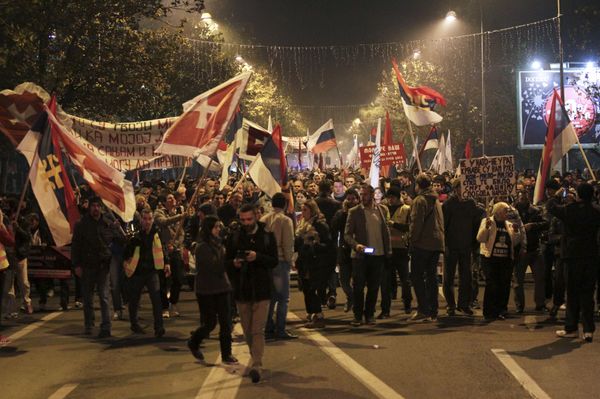 Demonstrators take part in an anti-NATO protest march in Podgorica, Montenegro. File photo  - Sputnik International