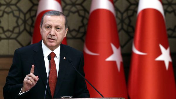 Turkey's President Recep Tayyip Erdogan addresses a meeting in Ankara, Turkey. - Sputnik International