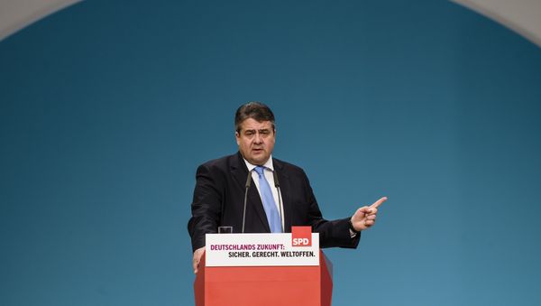 German Social Democratic Party ( SPD ) leader, German Vice Chancellor, Economy and Energy Minister Sigmar Gabriel gives a speech at the SPD annual federal congress in Berlin German Social Democratic Party ( SPD ) leader, German Vice Chancellor, Economy and Energy Minister Sigmar Gabriel gives a speech at the SPD annual federal congress in Berlin - Sputnik International