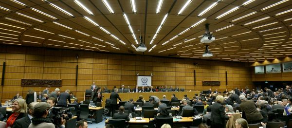 Delegates wait for the start of the board of governors meeting of the International Atomic Energy Agency, IAEA, at the International Center in Vienna, Austria, Tuesday, Dec, 15, 2015. Delegates wait for the start of the board of governors meeting of the International Atomic Energy Agency, IAEA, at the International Center in Vienna, Austria, Tuesday, Dec, 15, 2015. - Sputnik International