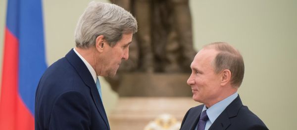 Russian President Vladimir Putin, right, and US Secretary of State John Kerry. Russian President Vladimir Putin, right, and US Secretary of State John Kerry. - Sputnik International