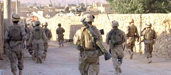 A picture released by the US Marines shows Marines from 3rd Battalion, 2nd Marine Regiment (3/2) and Iraqi Special Forces patrolling a street in the city of Karabilah, near Iraq's northwestern border with Syria (file) A picture released by the US Marines shows Marines from 3rd Battalion, 2nd Marine Regiment (3/2) and Iraqi Special Forces patrolling a street in the city of Karabilah, near Iraq's northwestern border with Syria (file) - Sputnik International