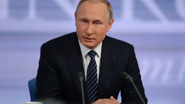 December 17, 2015. Russian President Vladimir Putin at the 11th annual news conference at the World Trade Center on Krasnaya Presnya December 17, 2015. Russian President Vladimir Putin at the 11th annual news conference at the World Trade Center on Krasnaya Presnya - Sputnik International
