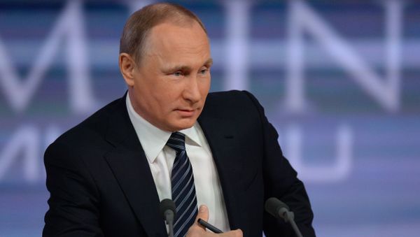 December 17, 2015. Russian President Vladimir Putin at the 11th annual news conference at the World Trade Center on Krasnaya Presnya December 17, 2015. Russian President Vladimir Putin at the 11th annual news conference at the World Trade Center on Krasnaya Presnya - Sputnik International