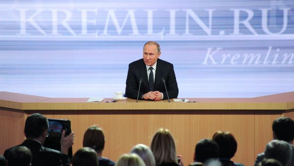 December 17, 2015. Russian President Vladimir Putin at the 11th annual news conference at the World Trade Center on Krasnaya Presnya - Sputnik International