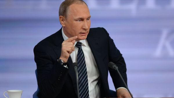 December 17, 2015. Russian President Vladimir Putin at the 11th annual news conference at the World Trade Center on Krasnaya Presnya December 17, 2015. Russian President Vladimir Putin at the 11th annual news conference at the World Trade Center on Krasnaya Presnya - Sputnik International