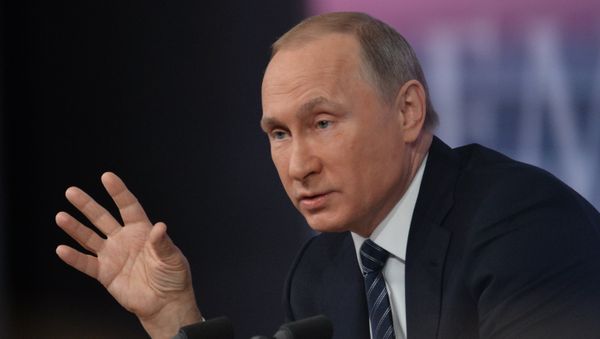 December 17, 2015. Russian President Vladimir Putin at the 11th annual news conference at the World Trade Center on Krasnaya Presnya December 17, 2015. Russian President Vladimir Putin at the 11th annual news conference at the World Trade Center on Krasnaya Presnya - Sputnik International