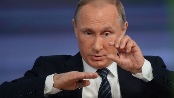 December 17, 2015. Russian President Vladimir Putin at the 11th annual news conference at the World Trade Center on Krasnaya Presnya December 17, 2015. Russian President Vladimir Putin at the 11th annual news conference at the World Trade Center on Krasnaya Presnya - Sputnik International