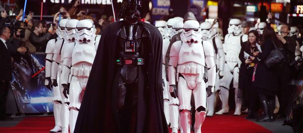 Actors dressed as Stormtroopers and Darth Vader arrive at the European premiere of the film 'Star Wars: The Force Awakens ' in London. Actors dressed as Stormtroopers and Darth Vader arrive at the European premiere of the film 'Star Wars: The Force Awakens ' in London. - Sputnik International