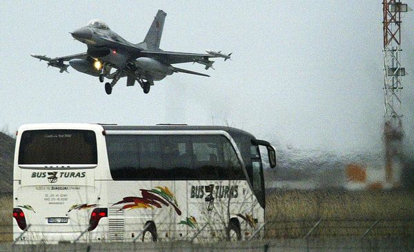  F-16 attached to the Belgian air force which will patrol the Baltic states' airspace . file photo - Sputnik International