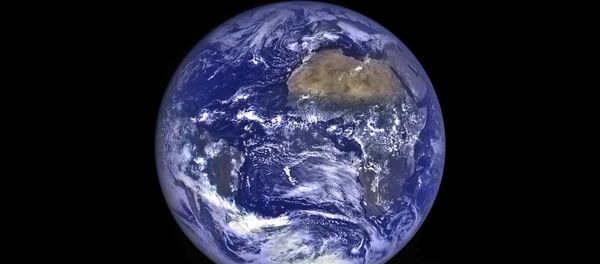 The Earth straddling the limb of the Moon, as seen from above Compton crater. Center of the Earth in this view is 4.04°N, 12.44°W, just off the coast of Liberia. The large tan area in the upper right is the Sahara desert, and just beyond is Saudia Arabia. The Atlantic and Pacific coasts of South America are visible to the left. WAC E1199291151C (Earth only), NAC M1199291564LR (Earth and Moon); sequence start time 12 October 2015 12:18:17.384 UTC The Earth straddling the limb of the Moon, as seen from above Compton crater. Center of the Earth in this view is 4.04°N, 12.44°W, just off the coast of Liberia. The large tan area in the upper right is the Sahara desert, and just beyond is Saudia Arabia. The Atlantic and Pacific coasts of South America are visible to the left. WAC E1199291151C (Earth only), NAC M1199291564LR (Earth and Moon); sequence start time 12 October 2015 12:18:17.384 UTC - Sputnik International