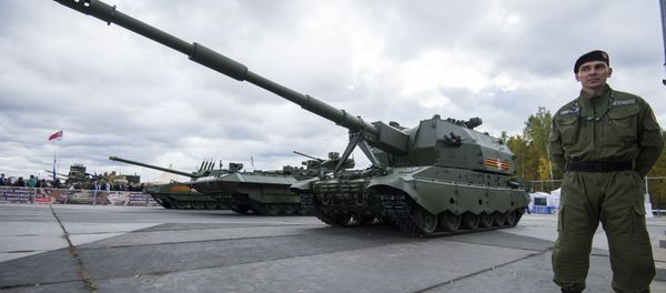 Self-propelled artillery gun 2S35 on the Armata Coalition-SV platform, displayed at the Russia Arms Expo. Self-propelled artillery gun 2S35 on the Armata Coalition-SV platform, displayed at the Russia Arms Expo. - Sputnik International