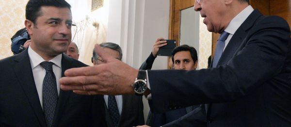Russian Foreign Minister Sergey Lavrov and Co-Leader of Peoples' Democratic Party of Turkey Selahattin Demirtas meet in Moscow Russian Foreign Minister Sergey Lavrov and Co-Leader of Peoples' Democratic Party of Turkey Selahattin Demirtas meet in Moscow - Sputnik International