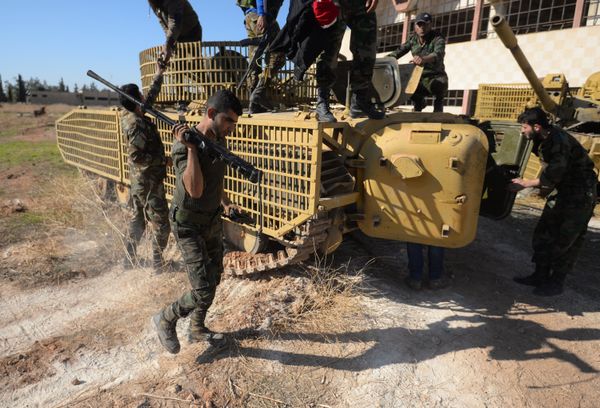 Syrian Arab Army soldiers on Kuweiris air facility Syrian Arab Army soldiers on Kuweiris air facility - Sputnik International