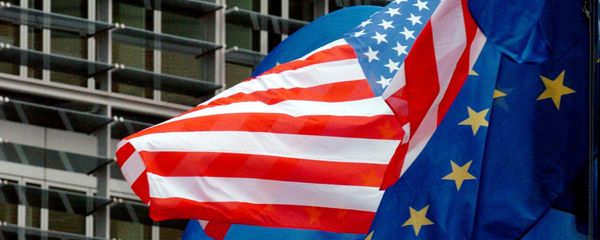 US and European flags float in front of the European Commission headquarters in Brussels 22 February 2005 US and European flags float in front of the European Commission headquarters in Brussels 22 February 2005 - Sputnik International