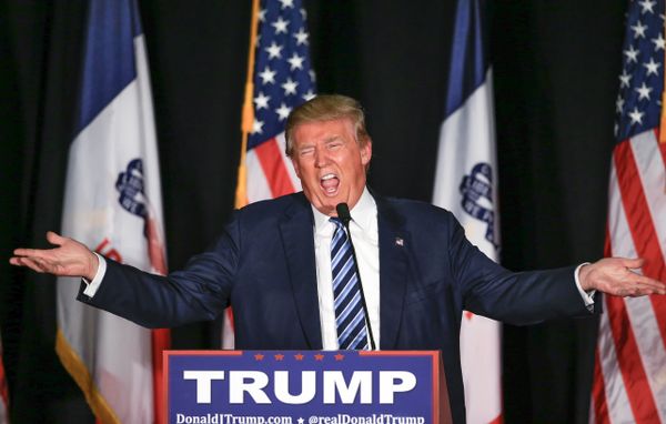Republican presidential candidate Donald Trump speaks during a campaign stop in Council Bluffs, Iowa, Tuesday, Dec. 29, 2015.  - Sputnik International