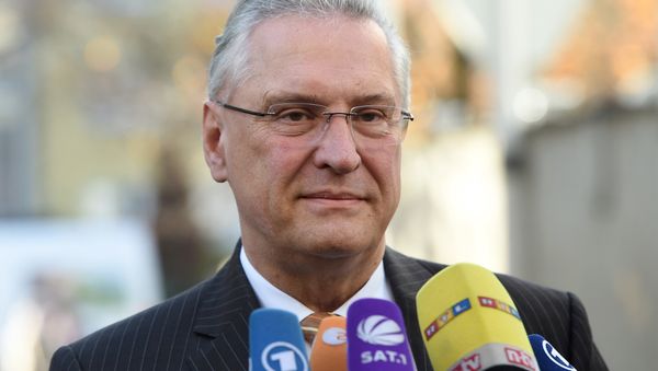 Bavarian Interior Minister Joachim Herrmann is seen upon arrival at a board meeting of the Christian Social Union Party (CSU) in Munich, southern Germany, on November 2, 2015 - Sputnik International