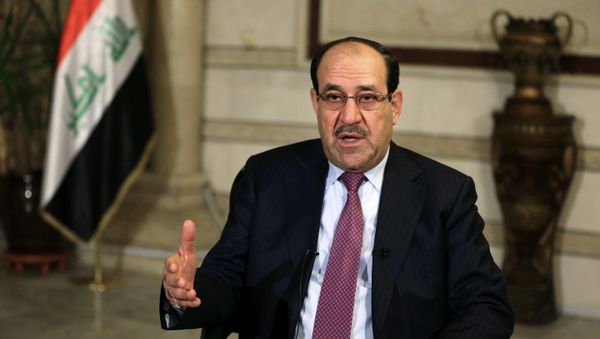 Iraq's Vice President and former Prime Minister Nouri al-Maliki, speaks during an interview with The Associated Press in Baghdad, Iraq, Monday, Feb. 2, 2015 Iraq's Vice President and former Prime Minister Nouri al-Maliki, speaks during an interview with The Associated Press in Baghdad, Iraq, Monday, Feb. 2, 2015 - Sputnik International