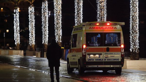 An ambulance arrives with injured at the Antonio Perrino hospital in Brindisi, southern Italy An ambulance arrives with injured at the Antonio Perrino hospital in Brindisi, southern Italy - Sputnik International