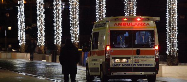 An ambulance arrives with injured at the Antonio Perrino hospital in Brindisi, southern Italy An ambulance arrives with injured at the Antonio Perrino hospital in Brindisi, southern Italy - Sputnik International