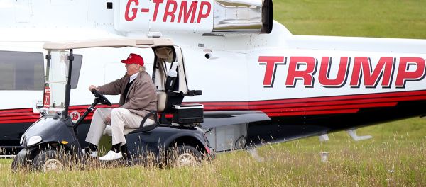 Donald Trump pilots some Trump vehicles around Trump Turnberry. Donald Trump pilots some Trump vehicles around Trump Turnberry. - Sputnik International