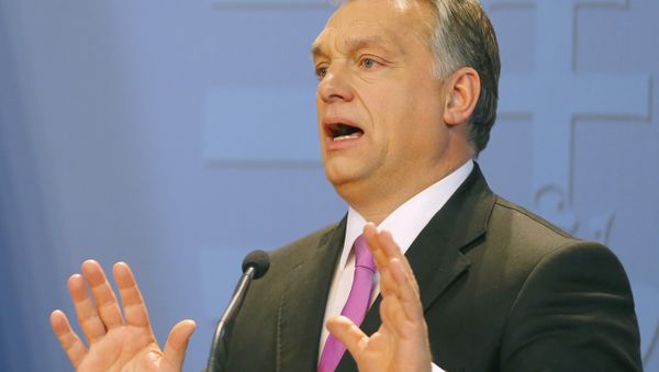 Hungarian Prime Minister Viktor Orban addresses news conferece with British Prime Minister David Cameron (not pictured) in Budapest, Hungary January 7, 2016. - Sputnik International