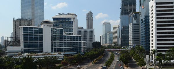 A general view shows Jakarta's central Sudirman road with a small amount of traffic A general view shows Jakarta's central Sudirman road with a small amount of traffic - Sputnik International