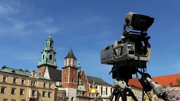 A TV camera overlooks the Wawel castle, Poland A TV camera overlooks the Wawel castle, Poland - Sputnik International