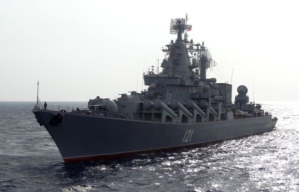 The Russian missile cruiser Moskva patrols in the Mediterranean Sea, off the coast of Syria, on December 17, 2015 The Russian missile cruiser Moskva patrols in the Mediterranean Sea, off the coast of Syria, on December 17, 2015 - Sputnik International