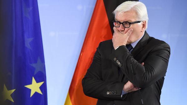 German Foreign Minister Frank-Walter Steinmeier addresses a news conference after talks with his Belarus counterpart in Berlin on November 18, 2015 German Foreign Minister Frank-Walter Steinmeier addresses a news conference after talks with his Belarus counterpart in Berlin on November 18, 2015 - Sputnik International