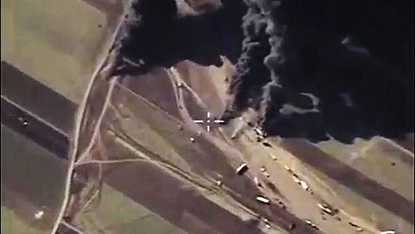 Destruction of oil production and processing facilities in Syria Destruction of oil production and processing facilities in Syria - Sputnik International